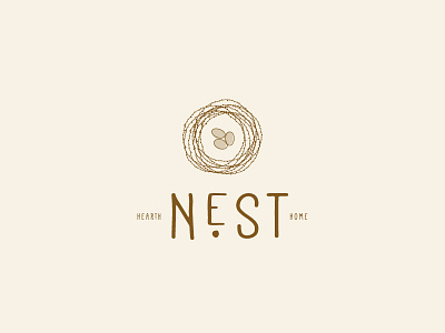 Nest boutique branding eggs home home goods logo nest retro typography vintage