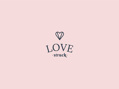 Love struck logo boutique branding cute heart logo love lovestruck minimal pink typography
