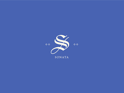 Sonata logo mark blackletter branding logo minimal monogram music sophisticated typography