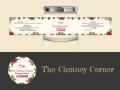 The Chutney Corner - Product Label Design branding christmas branding jar label product label seasonal vector