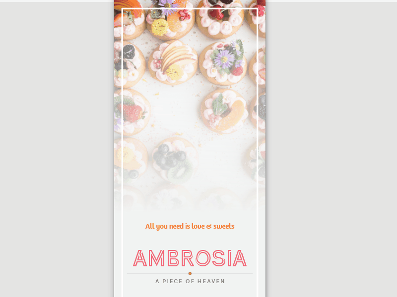 A mobile app prototype for sweets/cakes brand android branding madewithadobexd mobile applications ui uiux ux