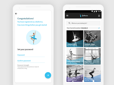 Ballerina - Mobile App 2 ballerina ballet branding dailyui dance logo mobile applications ui ux