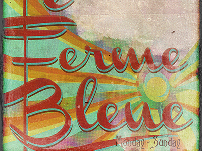 le Ferme Bleue print poster design