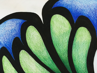 Blue lotus in the moonlight. Done with Prismacolor Colored pencils