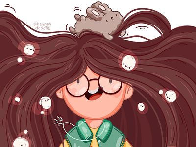 Happy girl 2d adobe illustrator cartoon character hannahdoodle vector