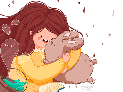 Cute hugs 2d adobe illustrator cartoon character hannahdoodle vector