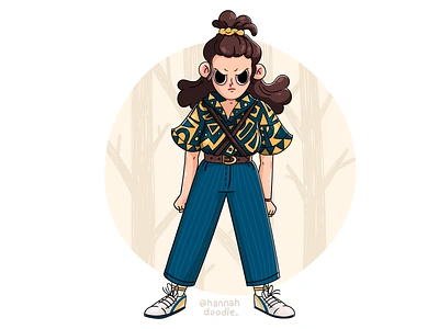 Stranger things Eleven 2d cartoon character characterdesign child cute eleven girl hannahdoodle illustration kid strange strangers strangerthings vector