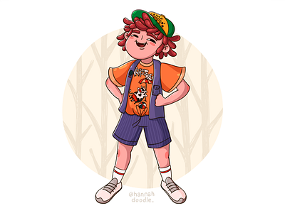 Stranger things dustin 2d adobe illustrator boy cartoon character characterdesign cozy cute dustin funny hannahdoodle illustration marry stranger strangerthings vector