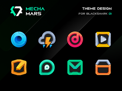 BLACKSHARK · MECHA MARS blackshark cyberpunk design figma icon launcher icon miui theme