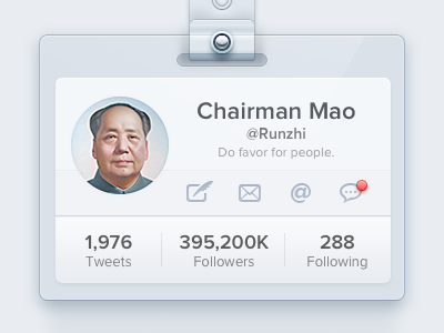ID Card avatar card follow follower id leonwu login plastic profile shanghai user