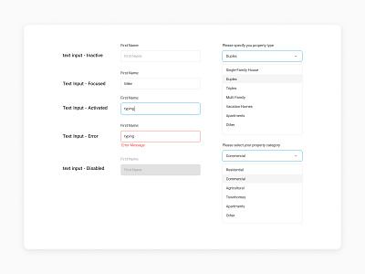 Text Field Components ui uidesign