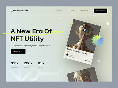 NextCreation NFT  landing page design