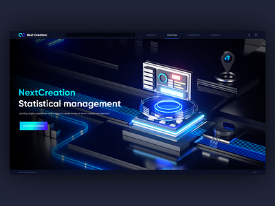 Statistical management UI 3d art 3d icon blender branding c4d design graphic design illustration logo nft typography ui uiux ux vector web web ui