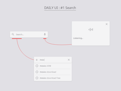 Daily UI : #1 Search 2019 dailyui dropdowns exploring basics listening mobile app design uiux design