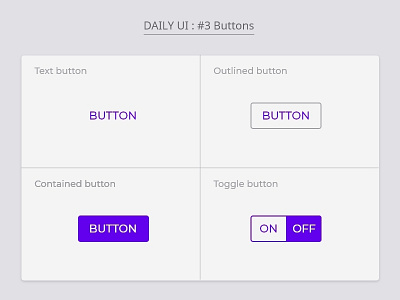 Daily UI : #3 Buttons 2019 basic buttons containedbutton dailyui design elements outlinebutton testbutton togglebutton uidesign uikit understandingui webdesign