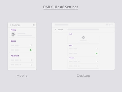 Daily UI : #6 Settings