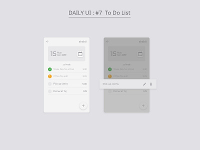 Daily UI : #7 To Do List