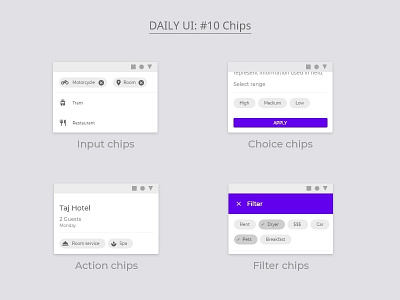 Daily UI : #10 Chips 2019 actionchips basic chips choicechips dailyui discovering exploring filterchips inputchips materialdesign materialio new uidesign uielements undestanding uxdesign webdesign