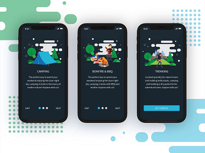 Onboarding Camping app
