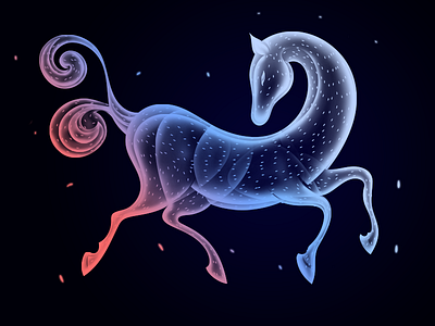 Horse animal beauty creature design ethereal fantasy horse illustration magic soul