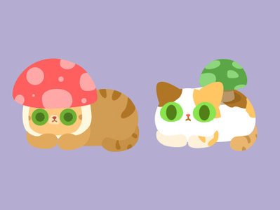 猫蘑菇 插图 设计