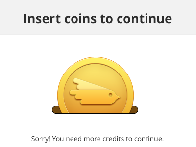 Insert Coins coins credits design mondal webapp