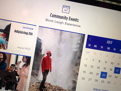 Events Preview calendar design events grid ui web