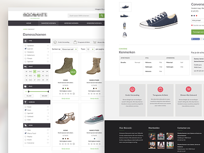 Products design ecommerce filters flat green icons shoes webshop