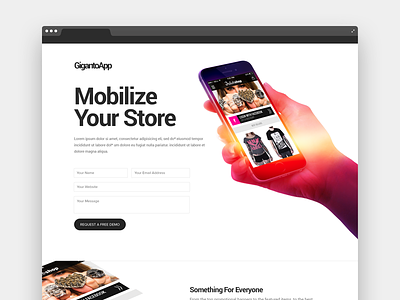 Giganto design ecommerce mobile