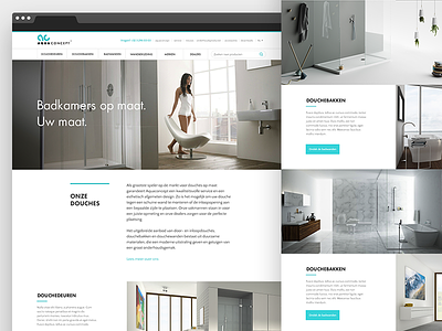 Aquaconcept blue design ecommerce layout showers ui web
