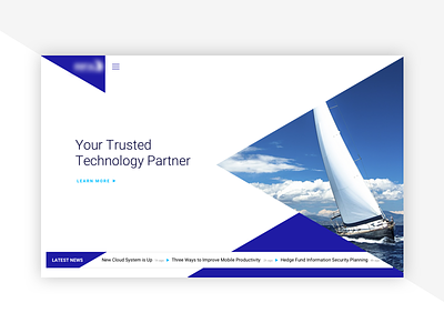 Technology Partner Exploration blue design edges homepage landing layout page technology triangles typography ui website