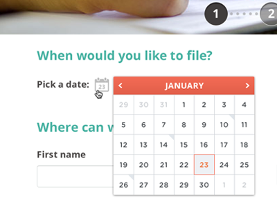 Calendar picker app calendar design picker red ui web