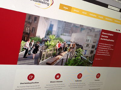 Homepage front home layout red sustainable yellow