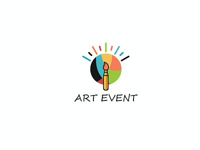 Flat art event logo design