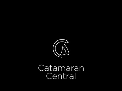 catamaran central boat brand identity business catamaran logo logo design modern yachts