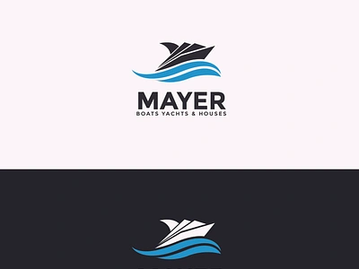 mayer boats yachts logo design boat brand identity business logo logo design logotype modern sea vector water yacht