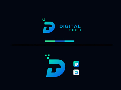 Digital Tech Logo Design brand identity business digital logo logo design logomark logotype modern tech