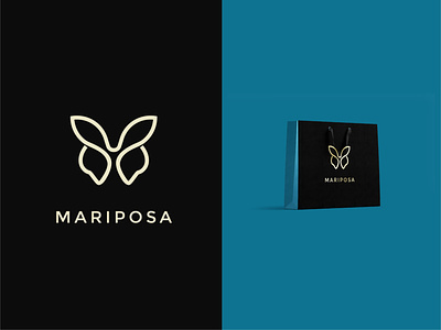 Minimalist butterfly logo design
