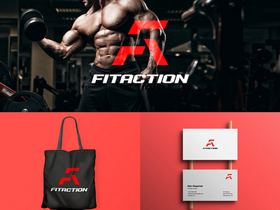 Fitaction logo, brand identity design