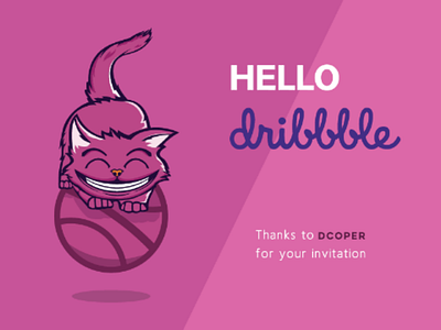 Debut of me on dribbble animal cartoon cat character debut logo mascot smile