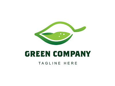 Green Logo eco flora fresh gradation green leaf leaves logo nature