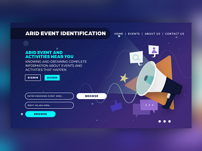 Event Identification Website User Interface