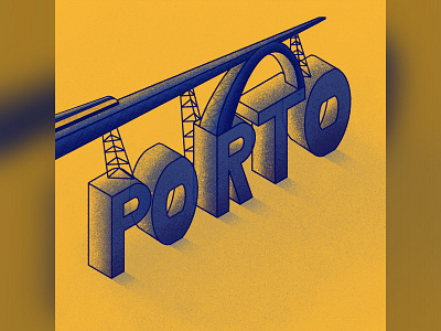 Porto Lettering apple pencil bridge illustration ipad pro lettering ponte porto portugal procreate typo typogaphy