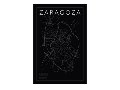Zaragoza poster design illustration spain typography vector