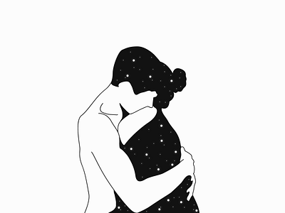 Couple art design illustration justforthelol meh space sweet vector