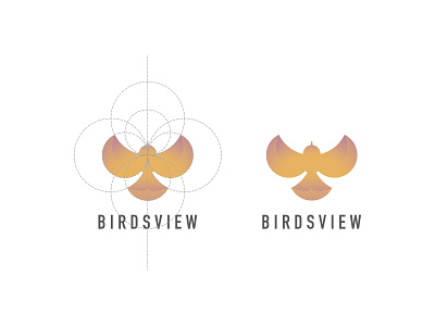Birdsview bird design fibonacci golden ratio illustrator logo