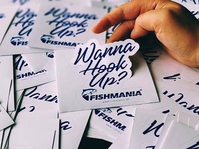 Fishmania Stickers fish fishing fishmania hook logo print stickers