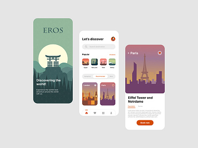 EROS app branding design experience illustration interface logo ui ux web