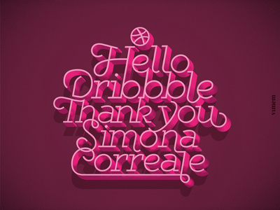 Hello Dribbble! debut dribble first illustrarion illustrator lettering letters photoshop shot type typography vector
