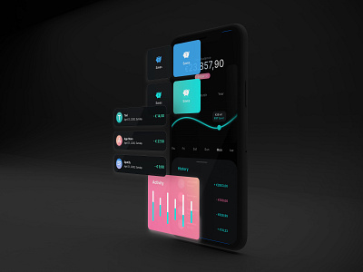 Financial UI kit | dark mode app bankingapp darkmode financial app freeuikit made with adobexd ui uikit ux